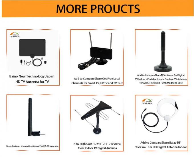 Frequenza ultraelevata 470 - antenna di 862MHz 100 Miles Digital TV con la base magnetica 4