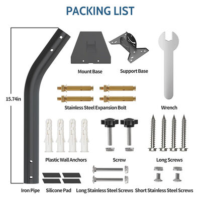 Kit di montaggio regolabile per montaggio a parete/tetto Starlink Gen 3. Modello adattatore per tubo in acciaio inossidabile con staffa resistente alle intemperie e alla ruggine