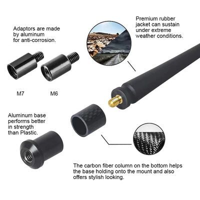 Antenna radio per autocarro a gomma CB ottimizzata sostituzione con gamma di frequenze da 7-50MHz 5dBi Gain Premium Car Antenna