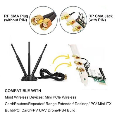 Antenna WiFi Dual Band Omni ad alto guadagno 2.4G 5.8G, Antenna Omni 8dBi per router WiFi e scheda di rete wireless